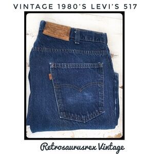 Vintage 1980’s Levi’s 517 Orange Tab Jeans 38x26